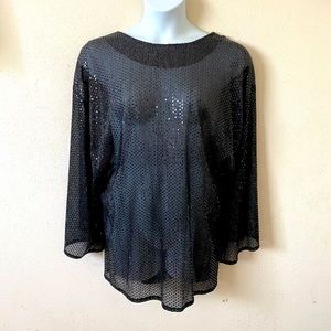 ROAMAN’S Disco dot sheer blouse
